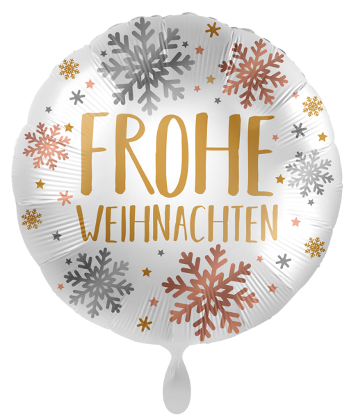 Folienballon - Frohe Weihnachten, Schneeflocken - ø 43cm